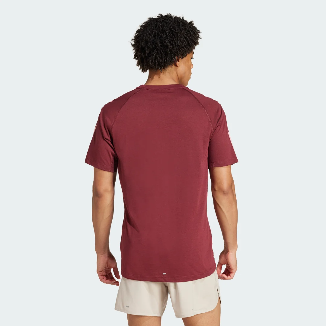 Thumbnail 1 de Camiseta Adidas Own the Run 3 bandas en color Burgundy