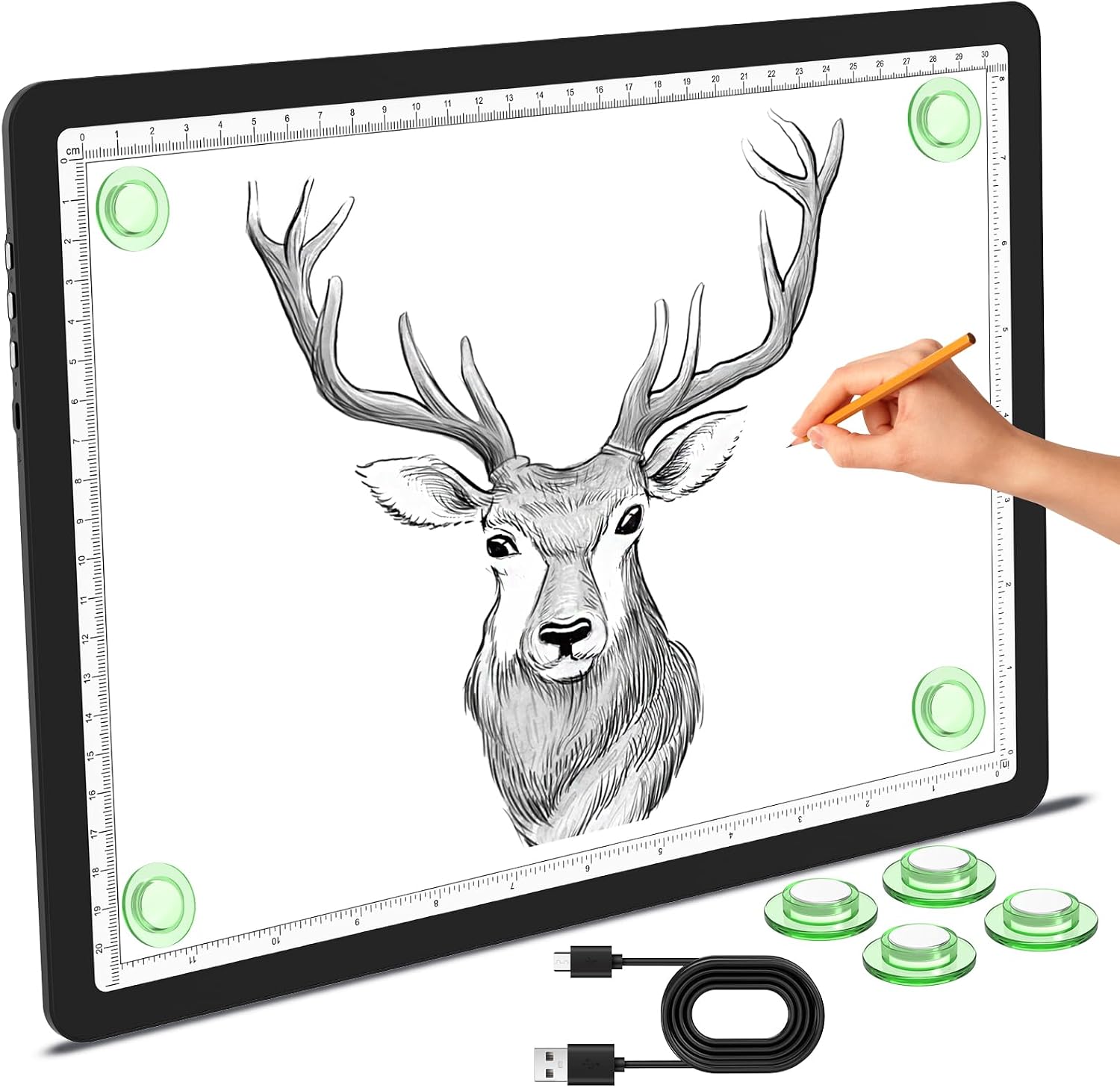 Detalle de Phylosal Magnetic A4 Light Pad: Bright, Magnetic, Practical for Tracing and Diamond Art