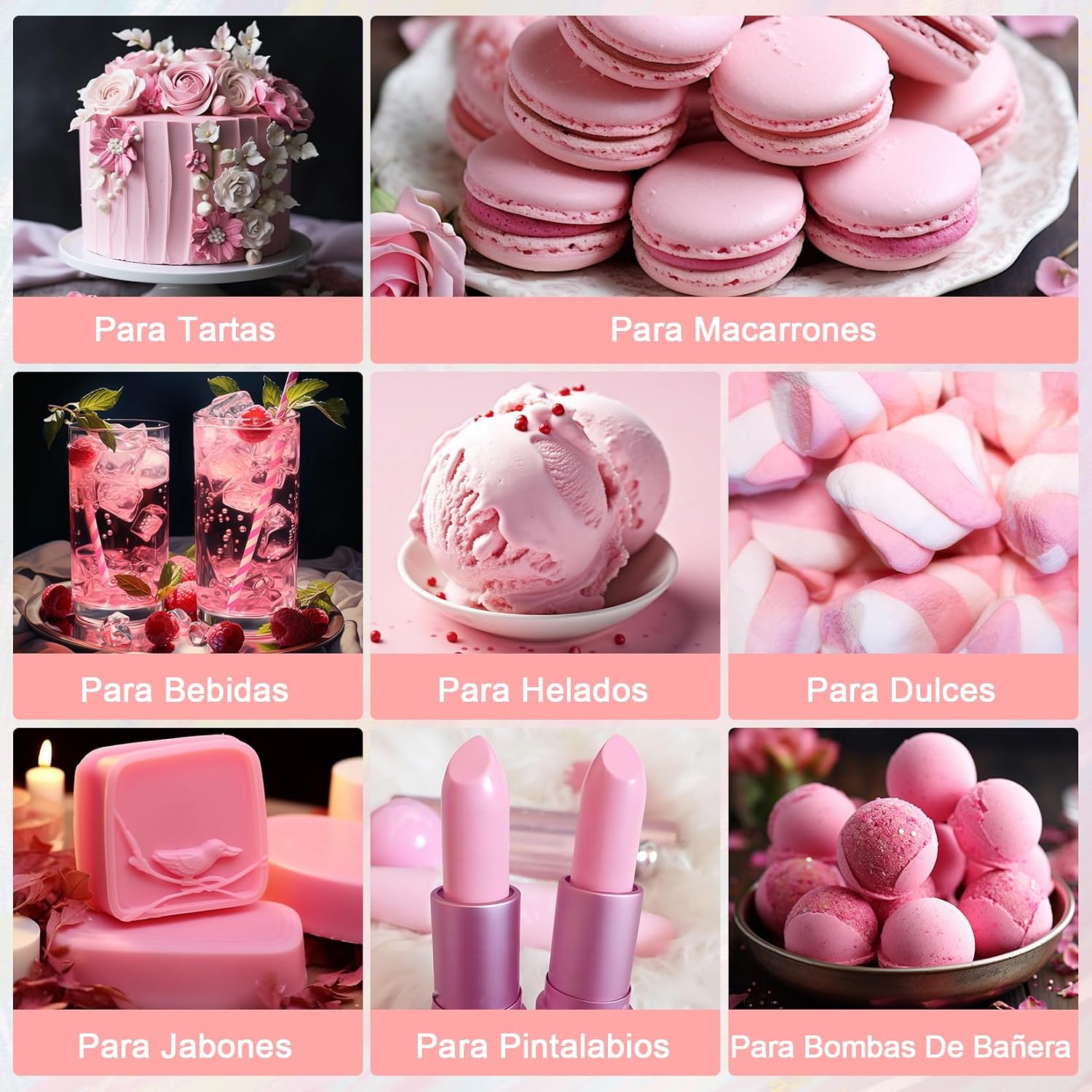 Thumbnail 4 de Colorante Alimentario Rosa 30ml x 3 - Alta Concentración, Repostería 🎨