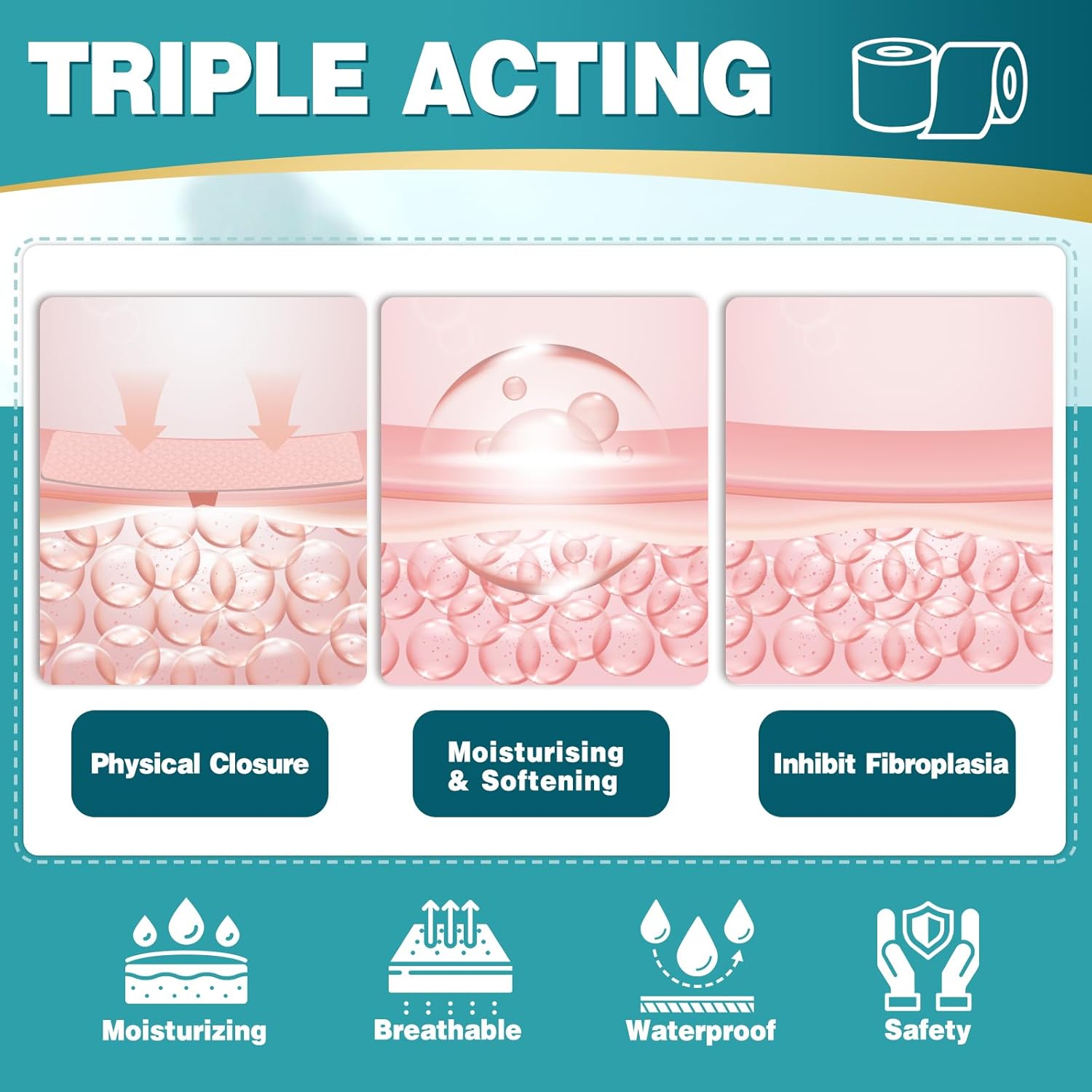Thumbnail 2 de Arme Silicone Scar Tape: 2 rolls of 1.6" x 120" medical grade silicone scar sheets