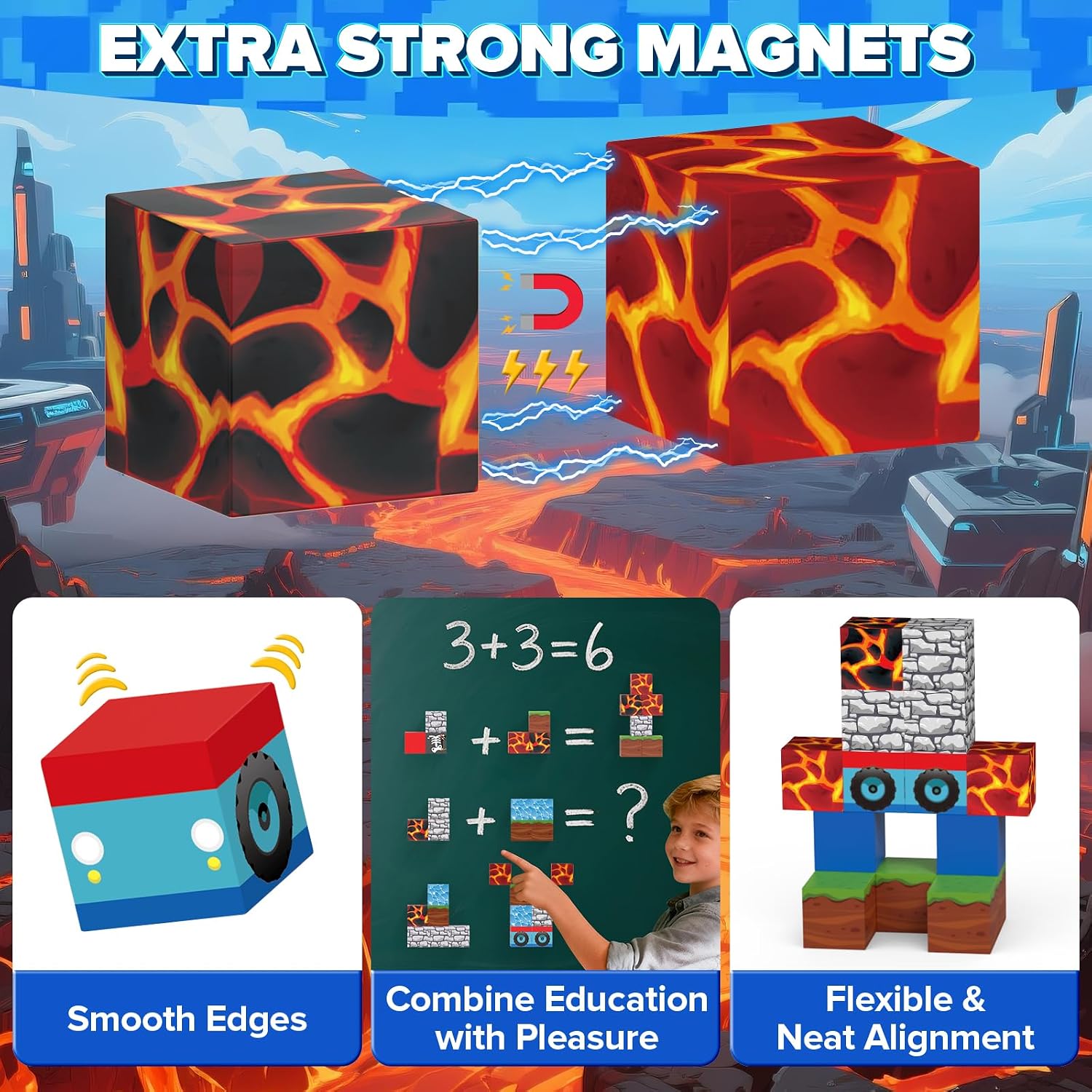 Detalle 2 de HtZestToysiop Magnetic Building Blocks, 35 Pieces