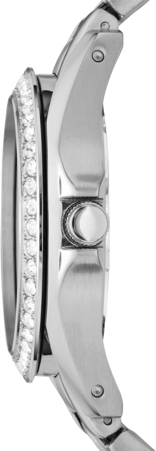 Detalle de FOSSIL Montre pour Femmes Riley – Mouvement Quartz Multifonctions, boîtier en Acier Inoxydable Or Rose 38 mm et bracelet acier