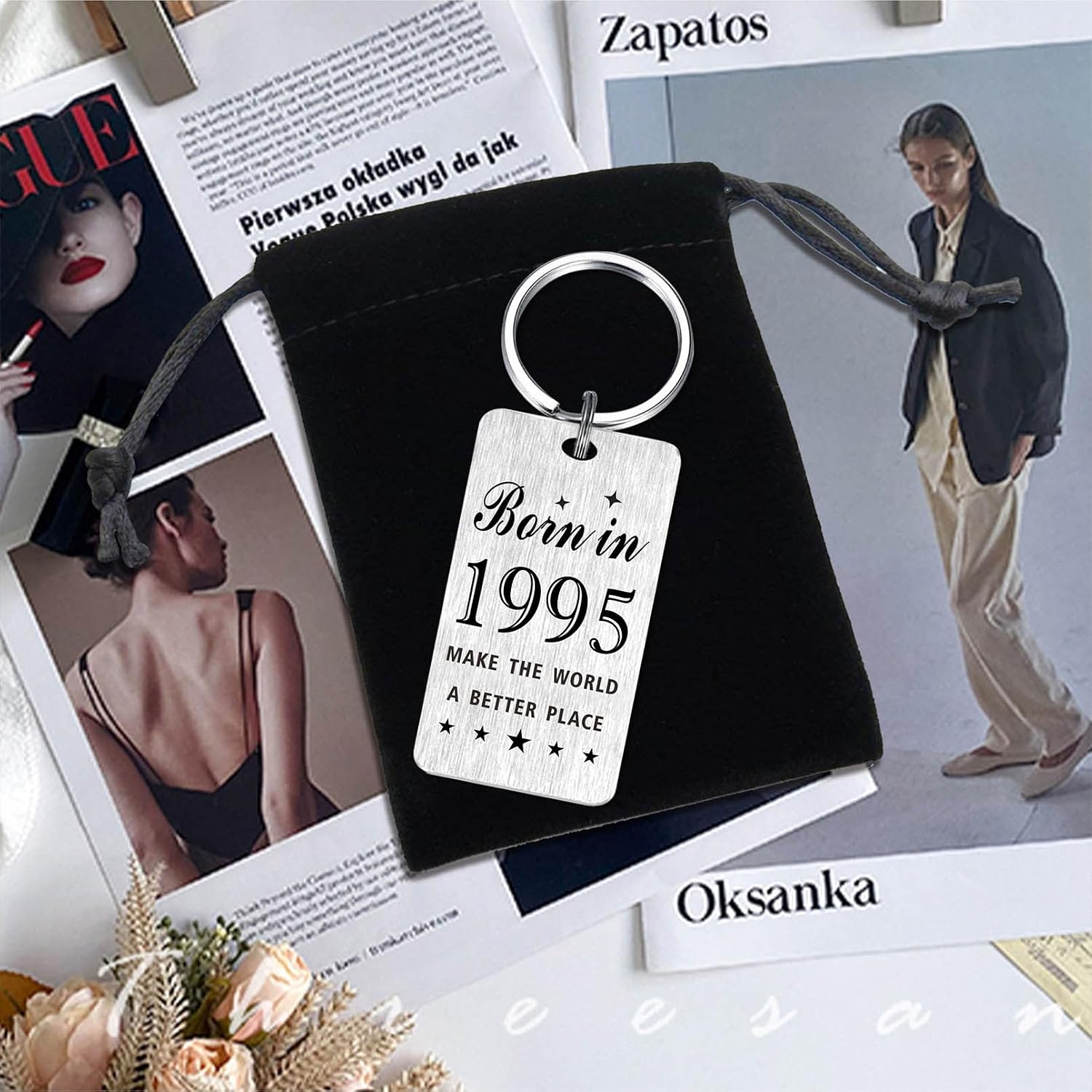 Detalle de Gezxin personalised Happy Birthday 1995 keyring for 31st birthdays in stainless steel