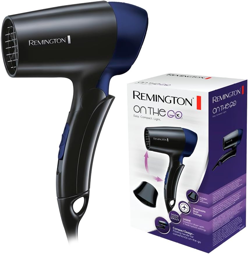 Thumbnail 4 de Remington D2400 On The Go Reisehaartrockner (extrem klein & klappbar) mit 1400 W und universalem 120/220–240 V
