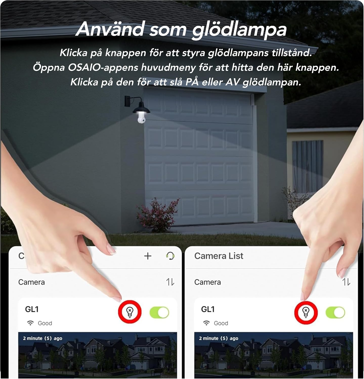 Detalle de GNCC GL1-2N 2-pack glödlampskameror med 2K och 355° PTZ