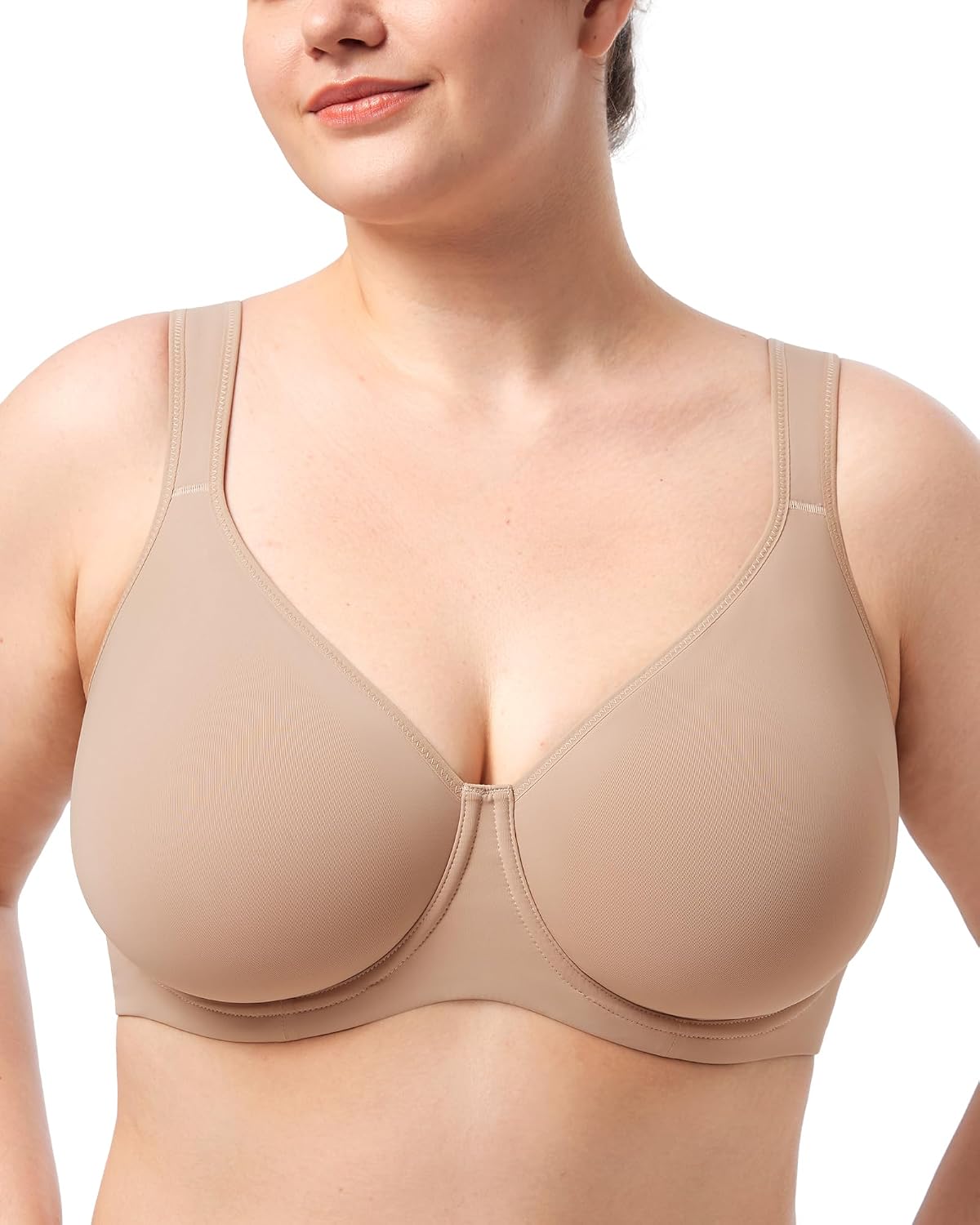 Detalle de HSIA Minimizer Full-Coverage Underwire T-Shirt Bra for Plus Size