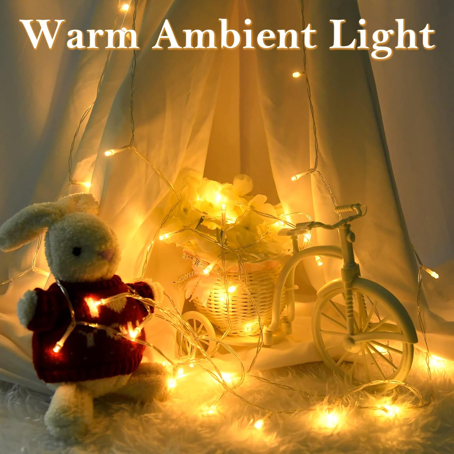 Thumbnail 4 de Dalugo warm white battery fairy lights 5m