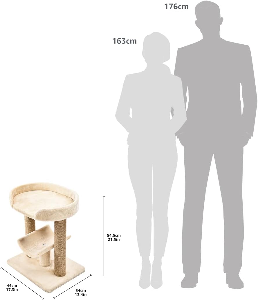 Detalle de Amazon Basics albero per gatti con piattaforma tiragraffi – beige, misure regolari