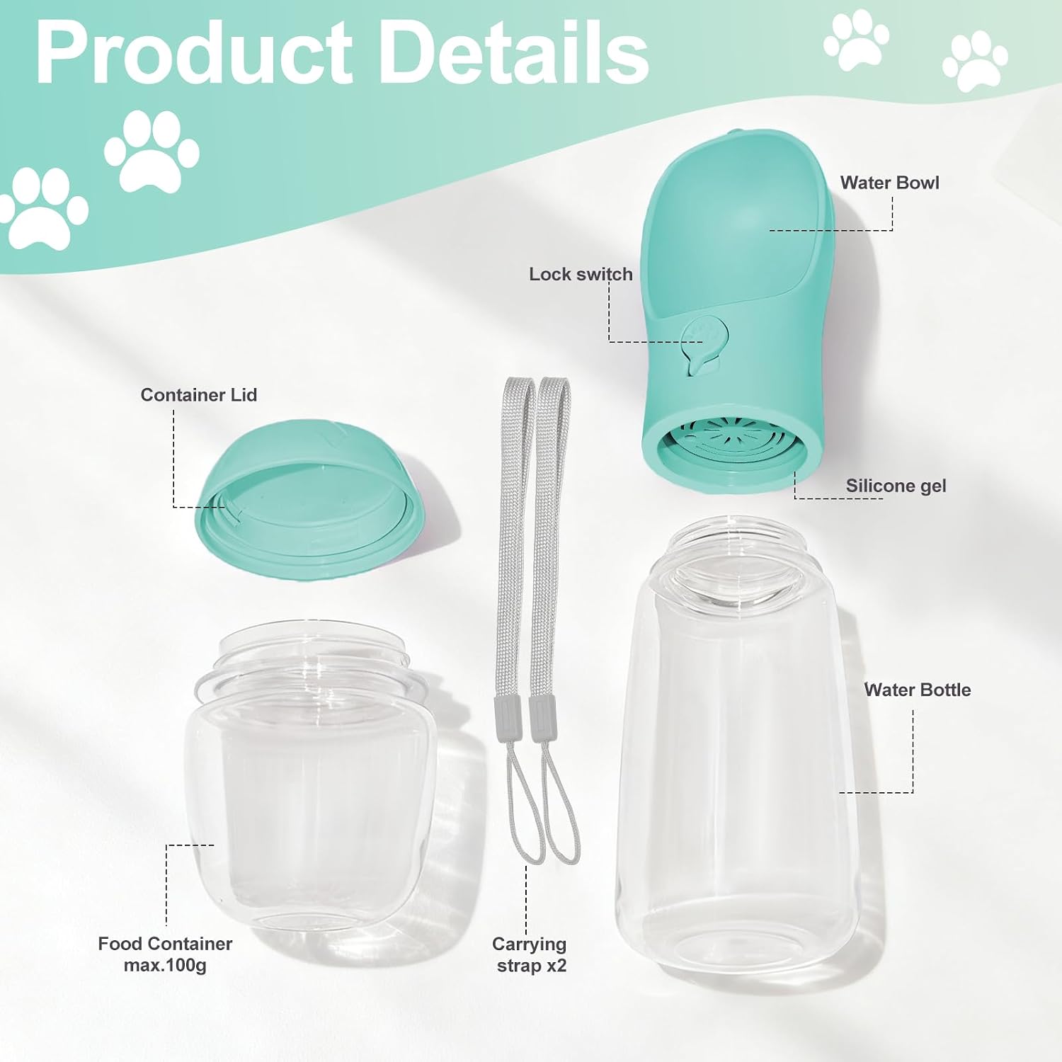 Detalle de Portable dog water bottle 550ml