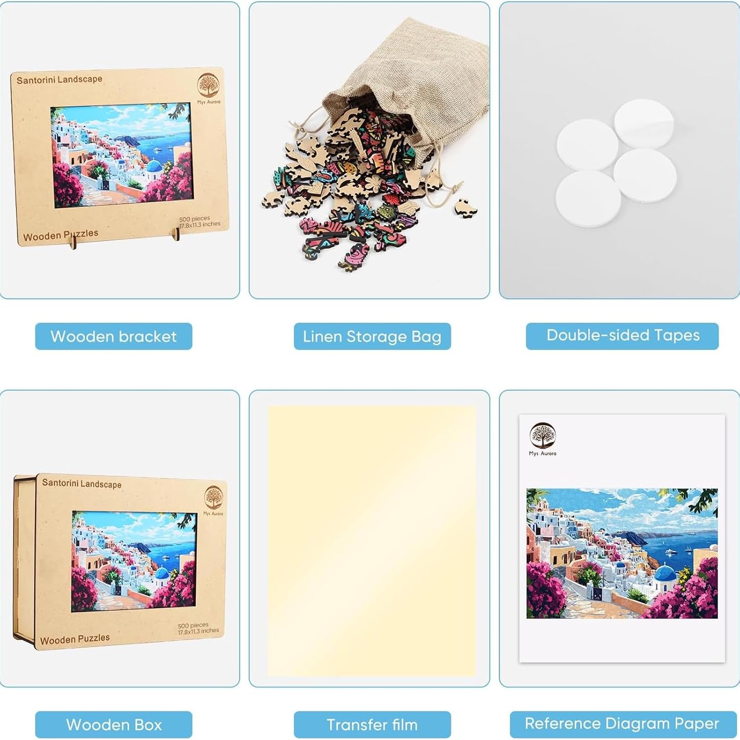 Detalle de Mys wooden puzzle, 500 pieces