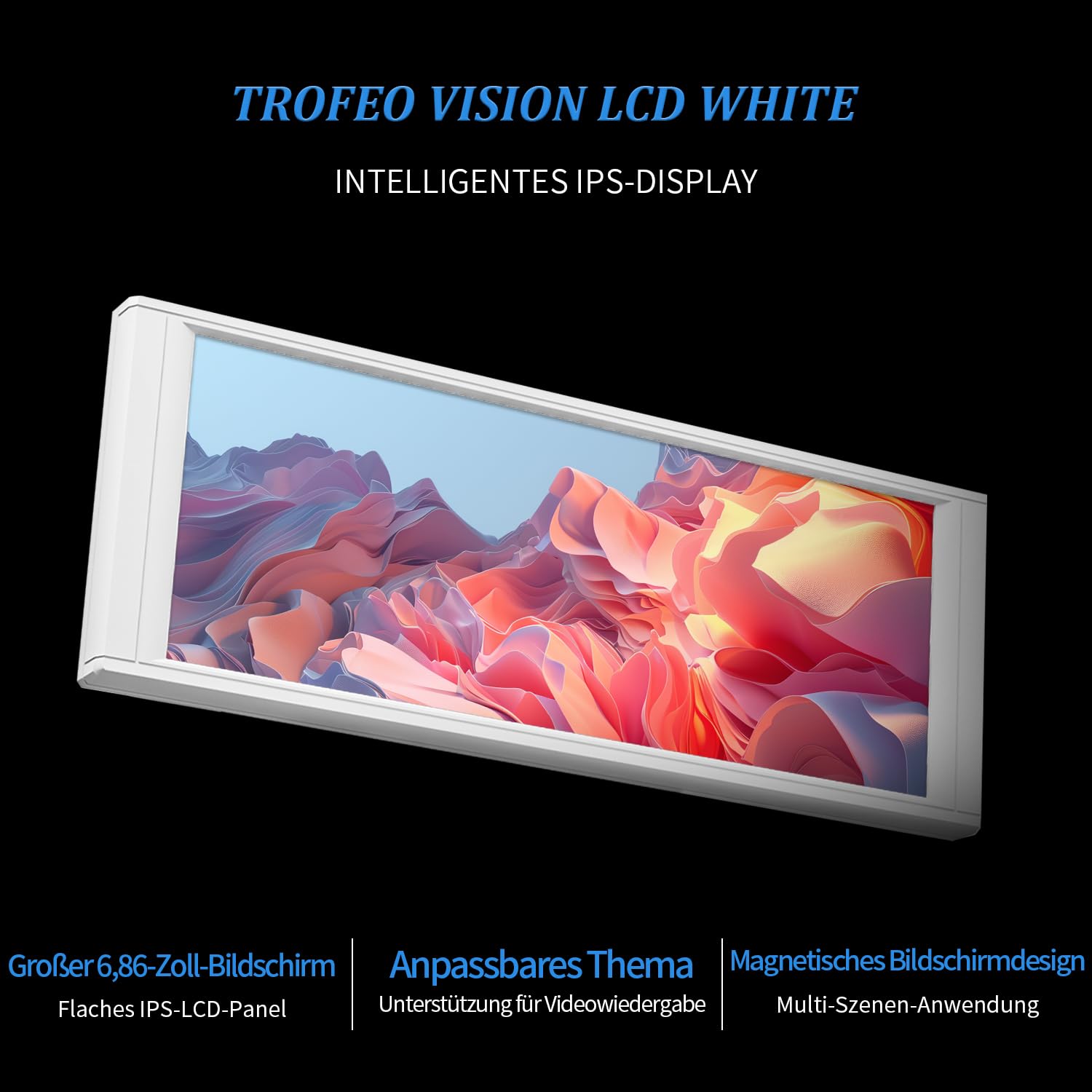 Detalle de Thermalright Trofeo Vision LCD Weiß 6,86-Zoll – Vollfarb-LCD Display für CPU-Wasserkühlung