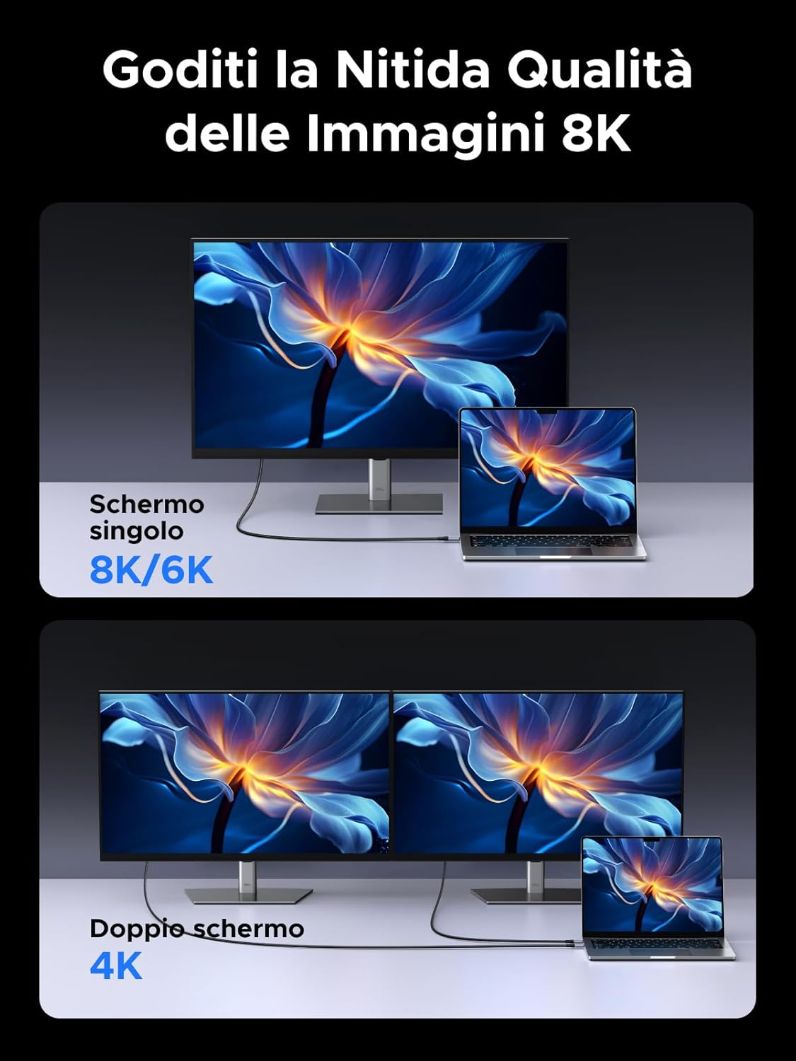 Thumbnail 2 de UGREEN Cavo USB‑C 1 m 8K@60Hz USB4 Gen3 40Gbps 240W