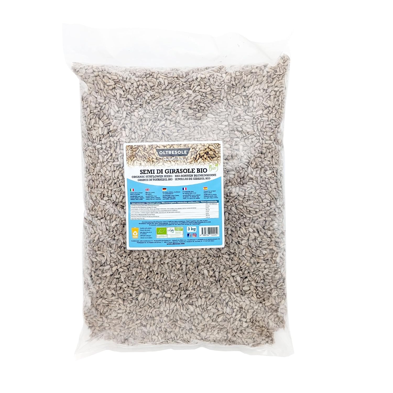 Detalle de Oltresole Bio-Sonnenblumenkerne 3 kg 🥜