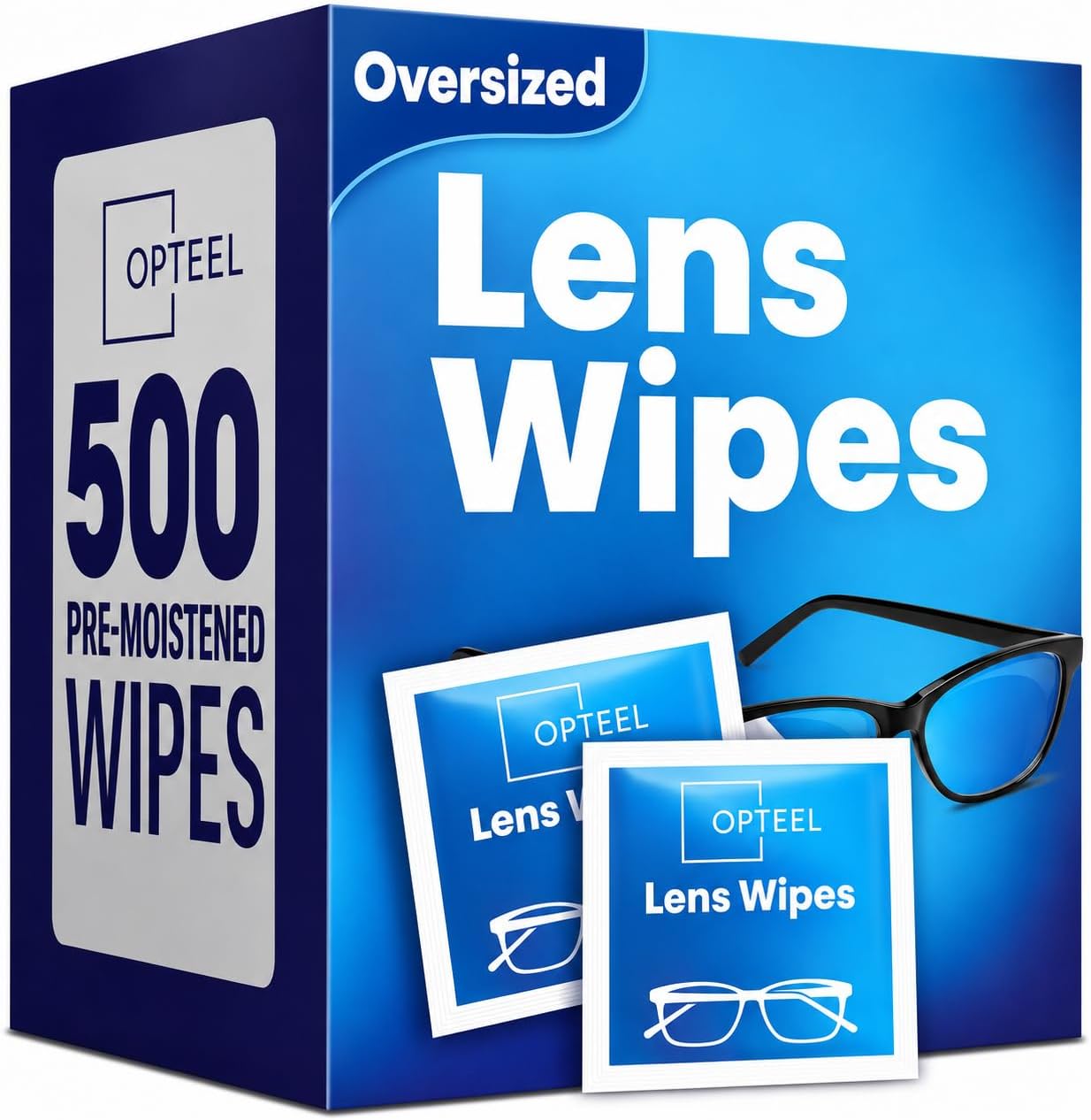 Detalle de OPTEEL LW-500 Lens Wipes, 500 Individually Wrapped Pre-Moistened Wipes