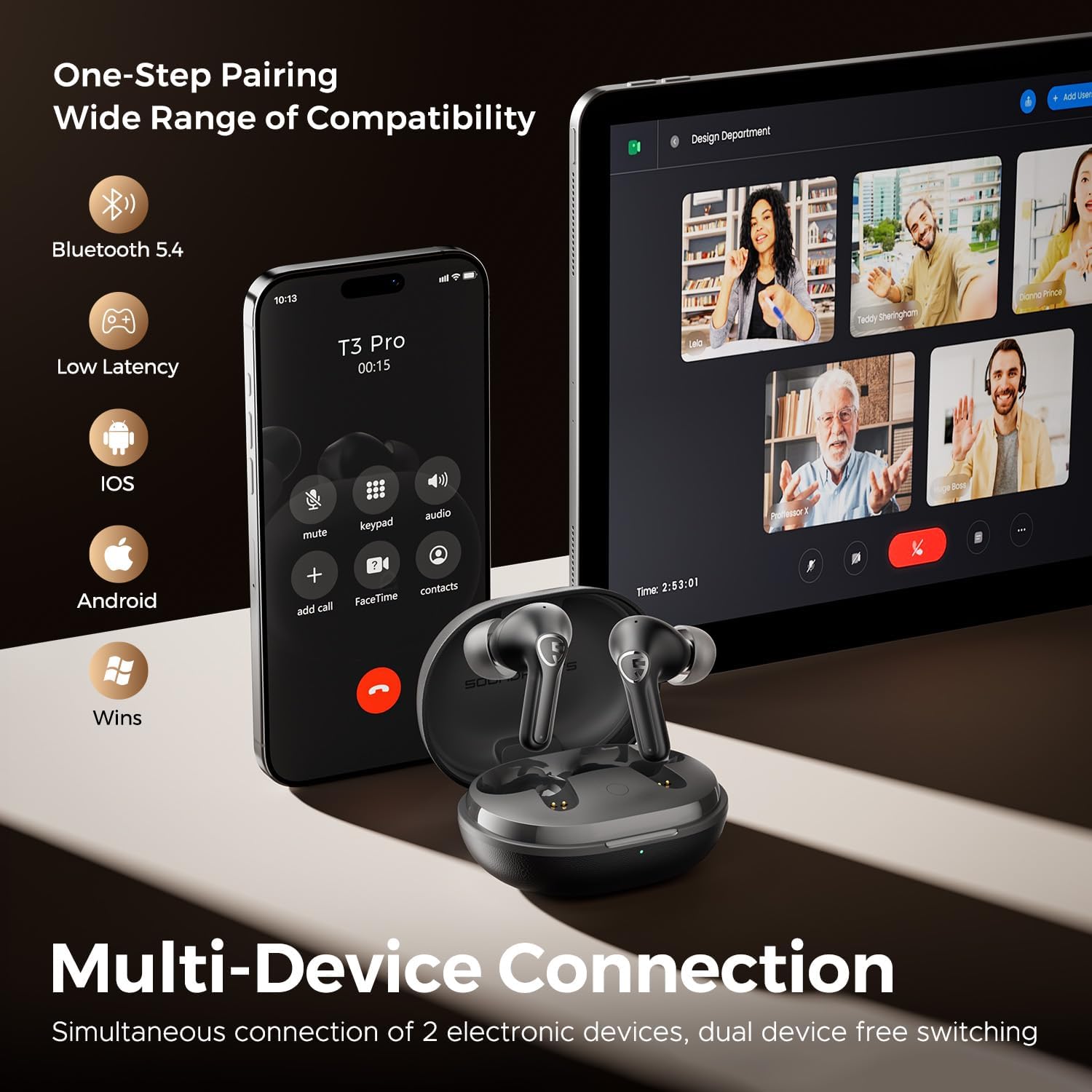 Thumbnail 6 de SoundPEATS T3 Pro 28H ANC wireless earbuds