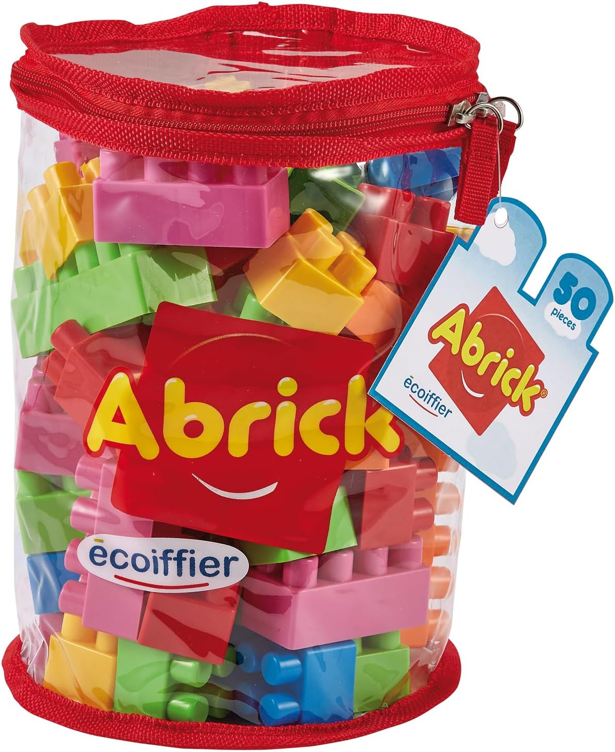 Detalle de Ecoiffier 7600000489 Abrick byggklossar, 50 delar i förvaringsväska