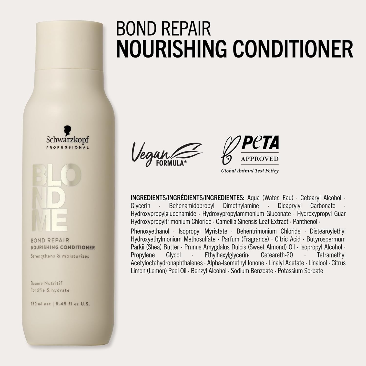 Thumbnail 6 de Schwarzkopf Professional BLONDME Bond Repair Nourishing Conditioner (250 ml) for detangling & hydration