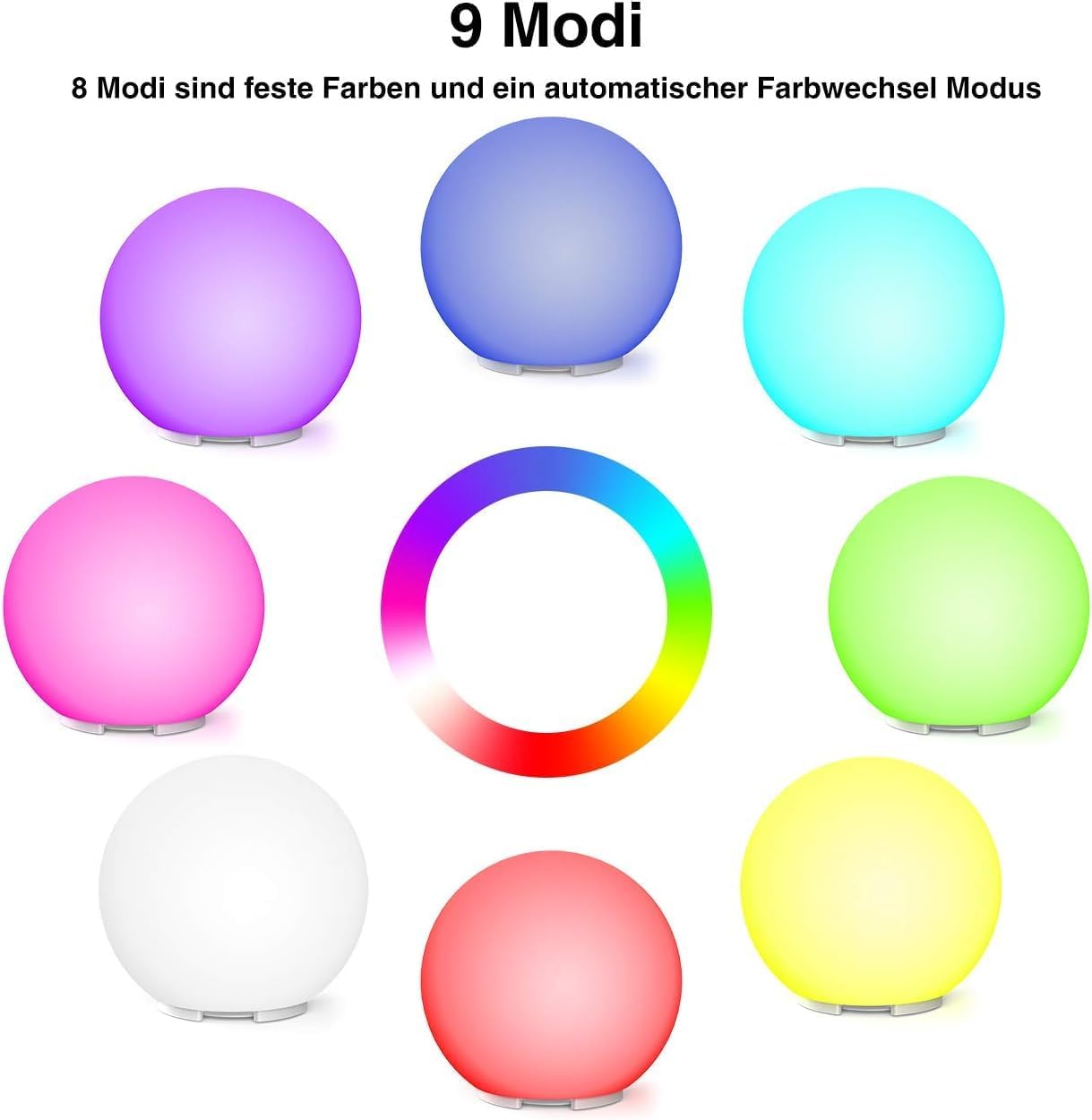 Thumbnail 5 de Infray Solarleuchten für außen – 30 cm Solarkugel mit 9 Modi, IP67, LED-Gartenbeleuchtung