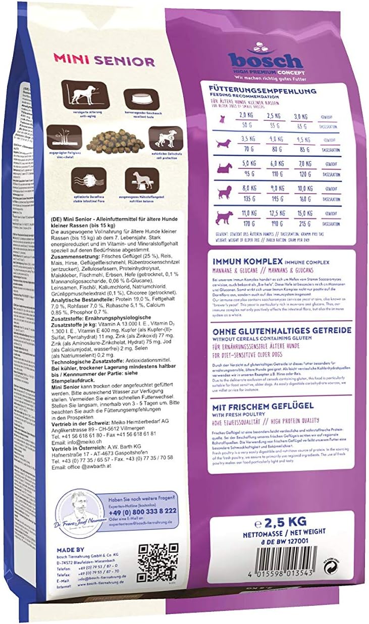 Thumbnail 1 de bosch HPC Mini Senior – Trockenfutter für ältere kleine Hunderassen (bis 15 kg), 2,5 kg