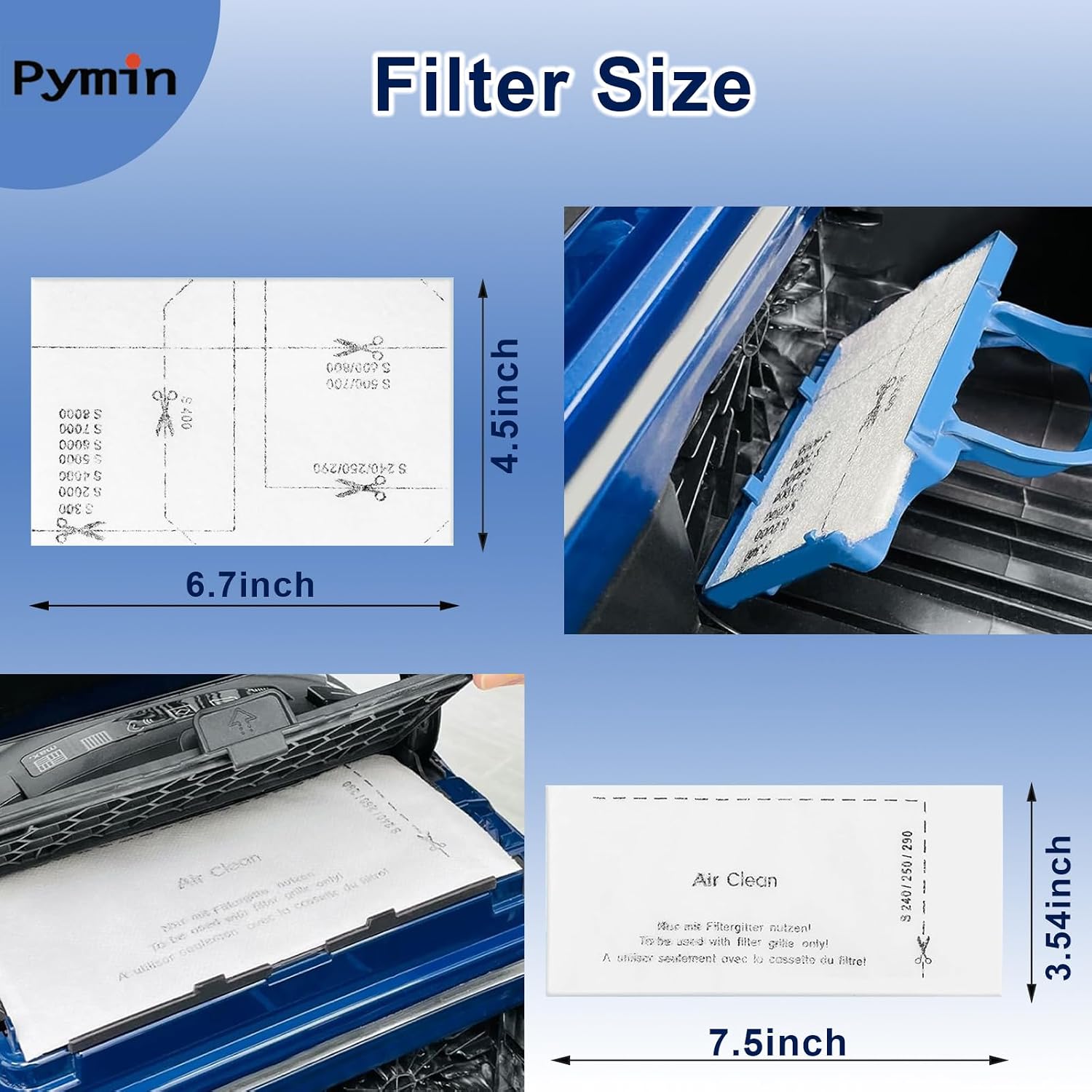 Detalle de Pymin C3 GN-stofzuigerzakken, 5-laags filtersysteem, set van 4