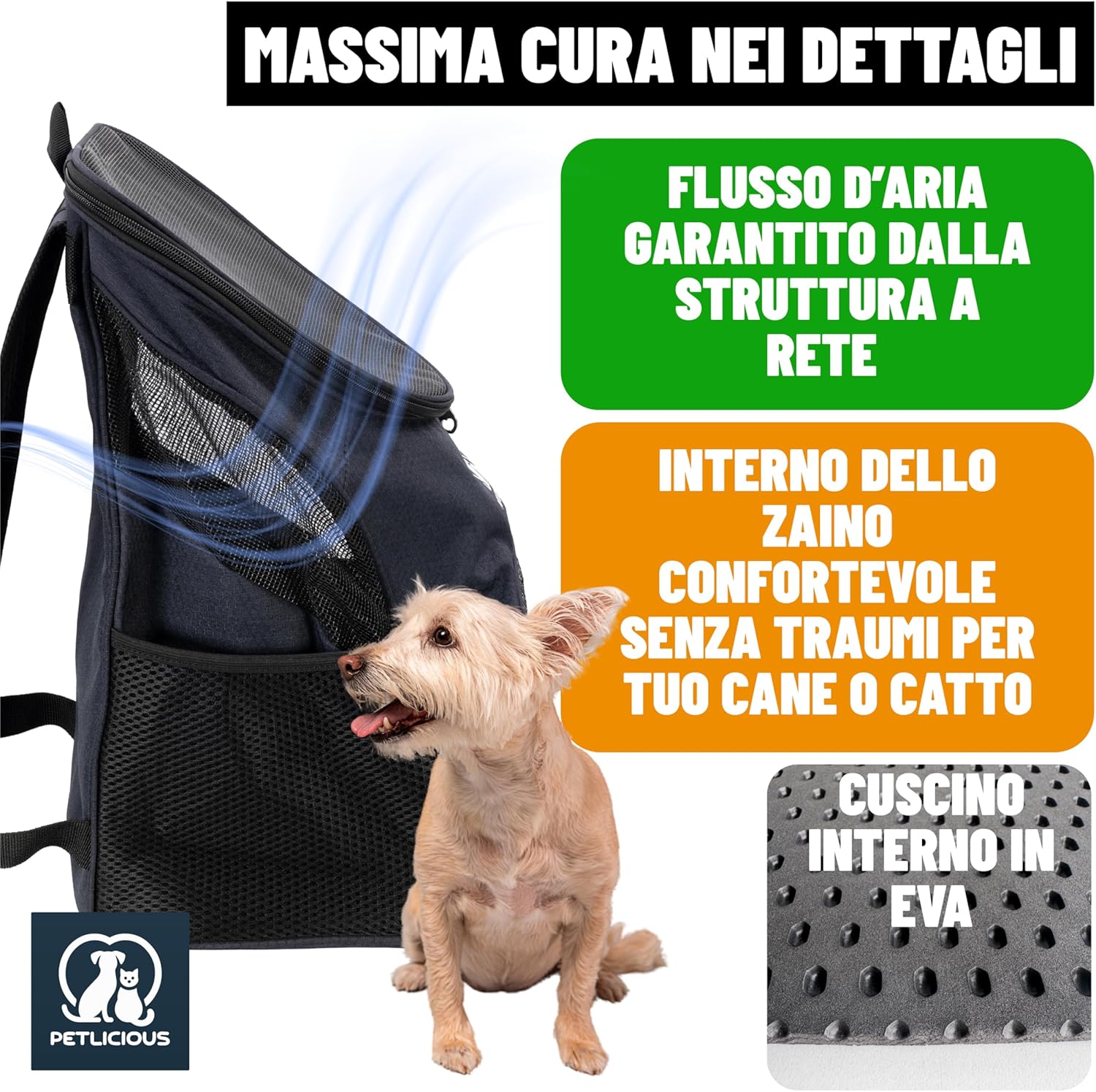 Detalle 2 de Trasportino morbido per cani e gatti