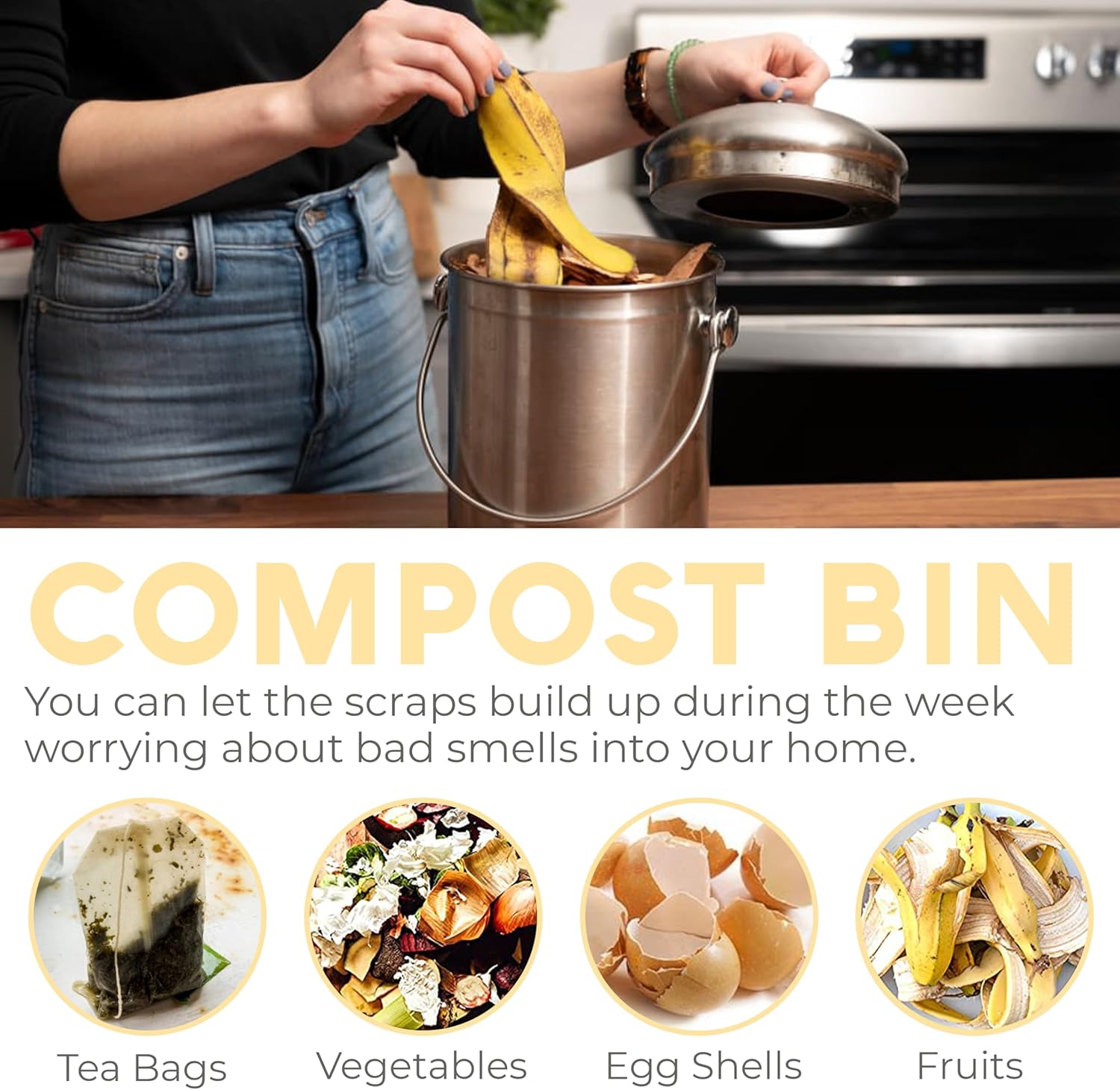 Thumbnail 6 de EPICA 1.3 Gallon Countertop Compost Bin 🗑