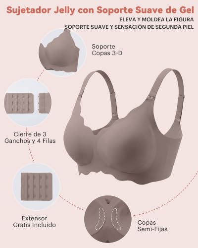 Thumbnail 3 de Sujetador sin aros Bresdk Jelly Bra Blanco, tejido cremoso, 3XL