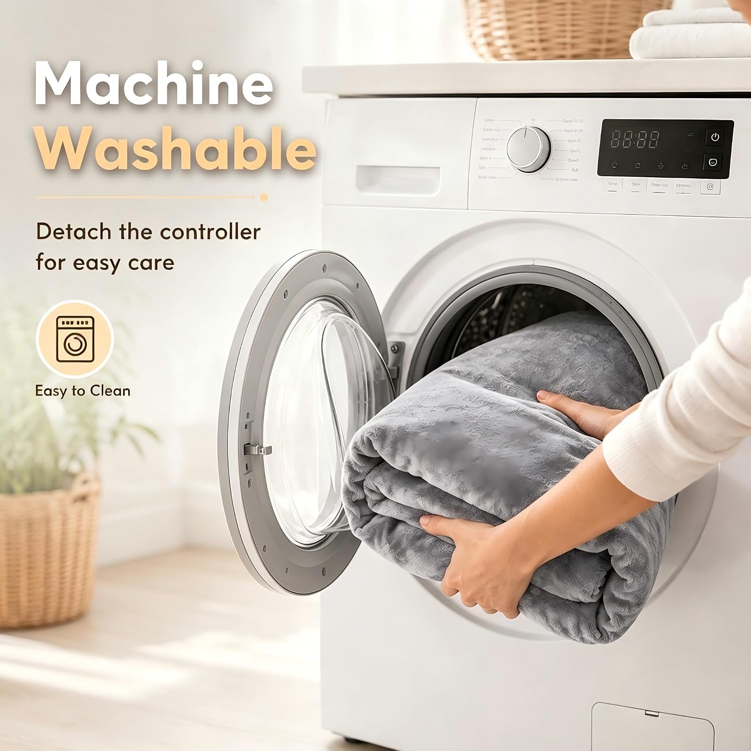 Detalle 2 de ONDAN Full Size Electric Heated Blanket 72x84 with 5 Heat Settings and 10-Hour Auto Off