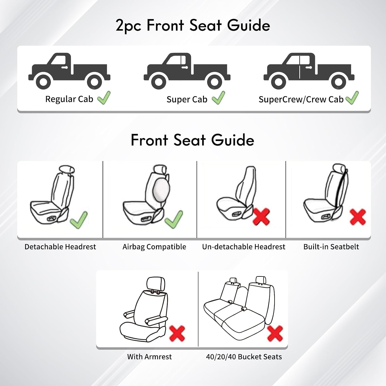 Thumbnail 6 de Huidasource F150 seat covers 2015-2025