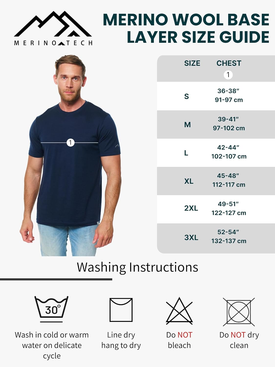 Thumbnail 5 de Merino.tech Merino Wool T Shirt Mens – Lightweight Base Layer with Merino Wool Hiking Socks