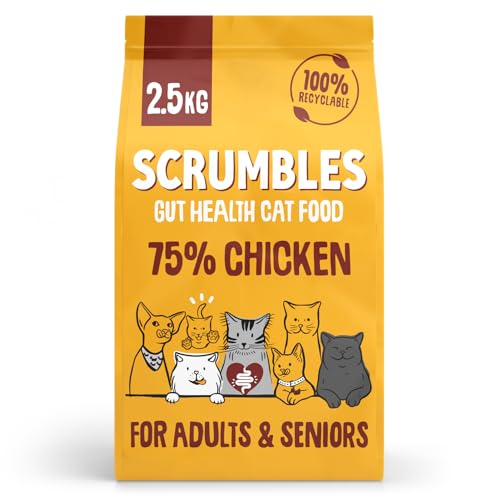 Detalle de Scrumbles All Natural Dry Cat Food with 75% Chicken – High Protein for Adults & Seniors (2.5Kg)
