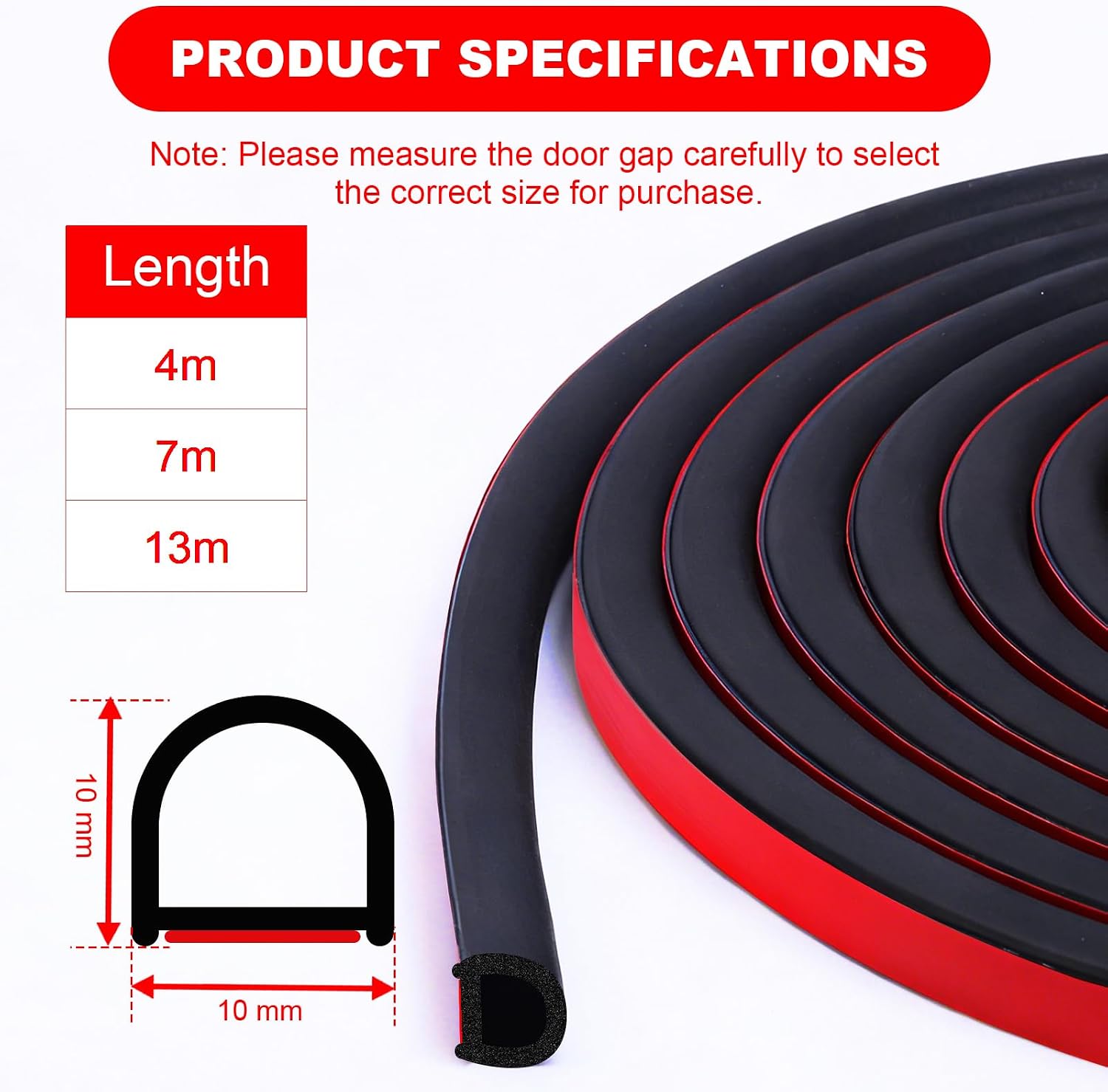 Thumbnail 1 de D-shape car door seal strip 13m