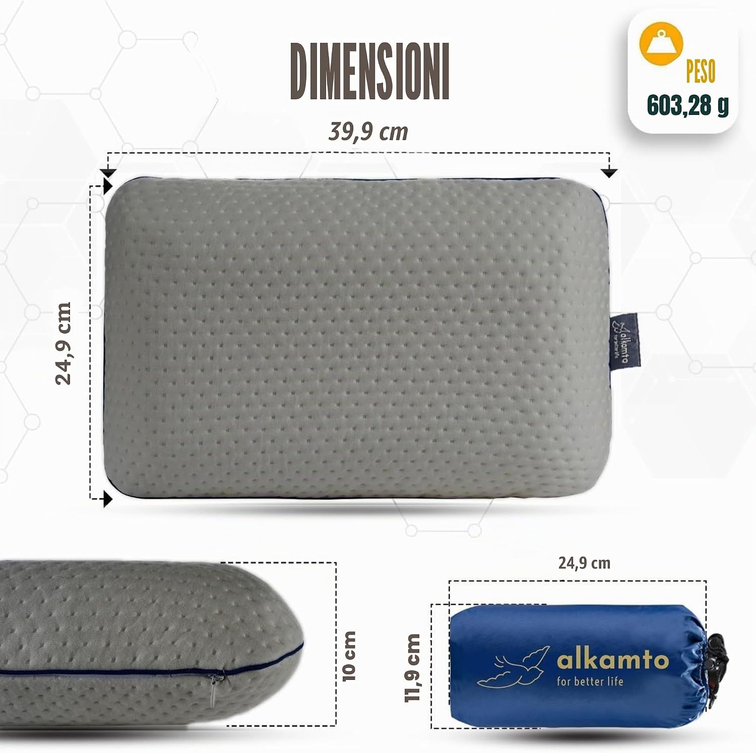 Thumbnail 2 de alkamto Cuscino da viaggio: supporto ergonomico in memory foam con federa termoregolante
