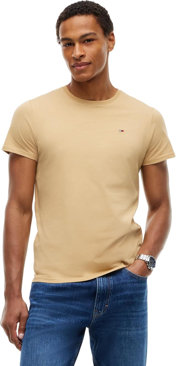 Thumbnail 6 de Tommy Jeans TJM Original - Camiseta de manga corta ajustada para hombre, Morado Calypso Berry, talla L