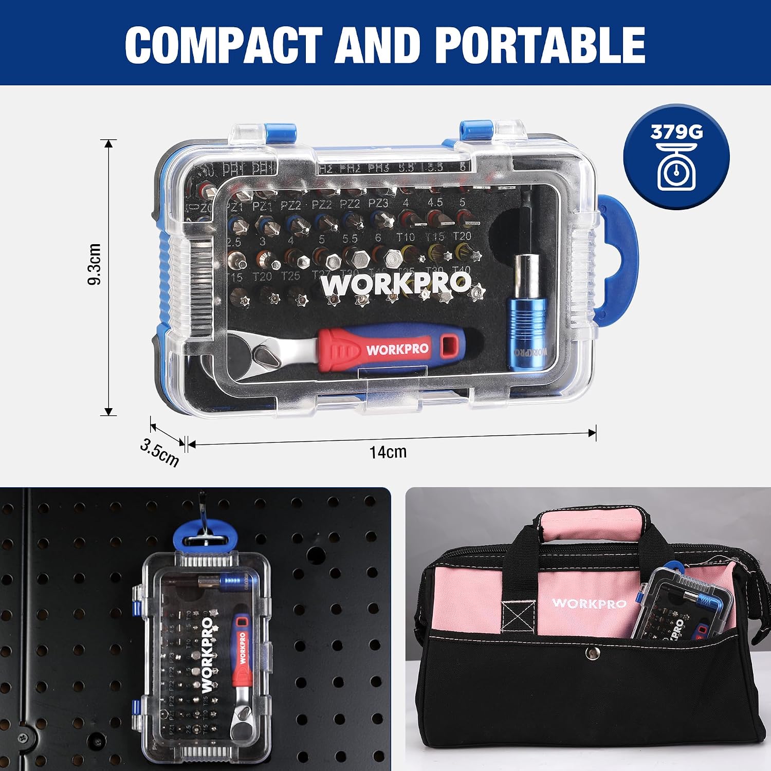Thumbnail 6 de WORKPRO Set di Bit Avvitamento con Cricchetti – 41 Inserti e Portapunte con Custodia