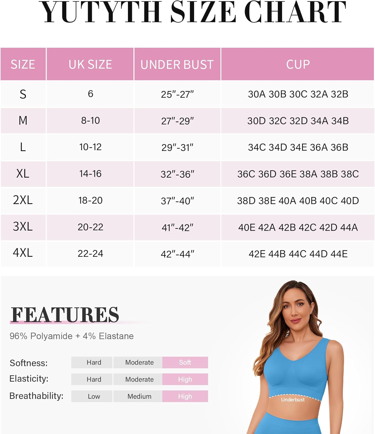 Detalle de YUTYTH Comfort Bra for Women: Wirefree Crop Top with Removable Pads