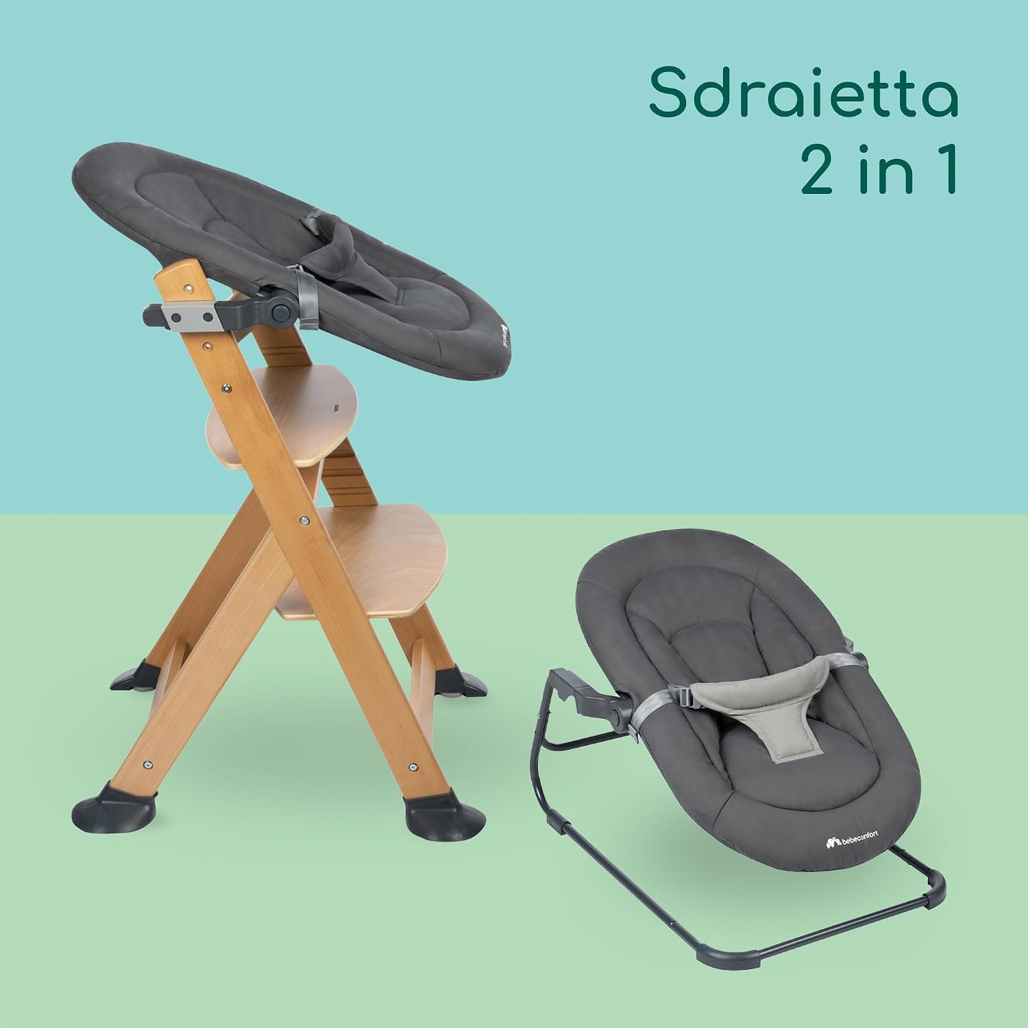 Thumbnail 2 de Bebeconfort Timba 2-in-1 Baby Bouncer Chair (Birth to 6 Months) with Tray Compatibility
