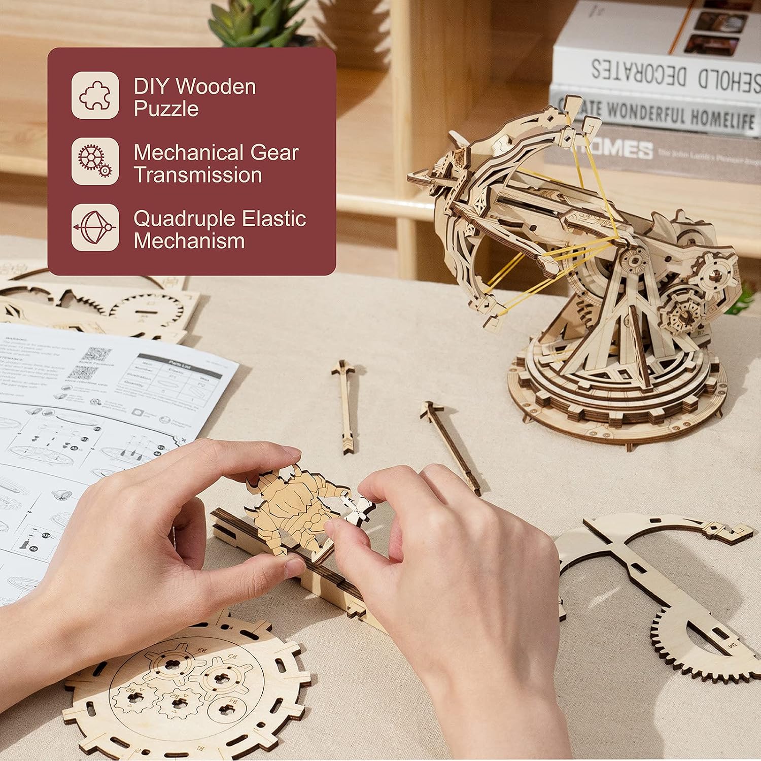 Thumbnail 2 de ROKR 3D Wooden Catapult Puzzle for Adults and Teens