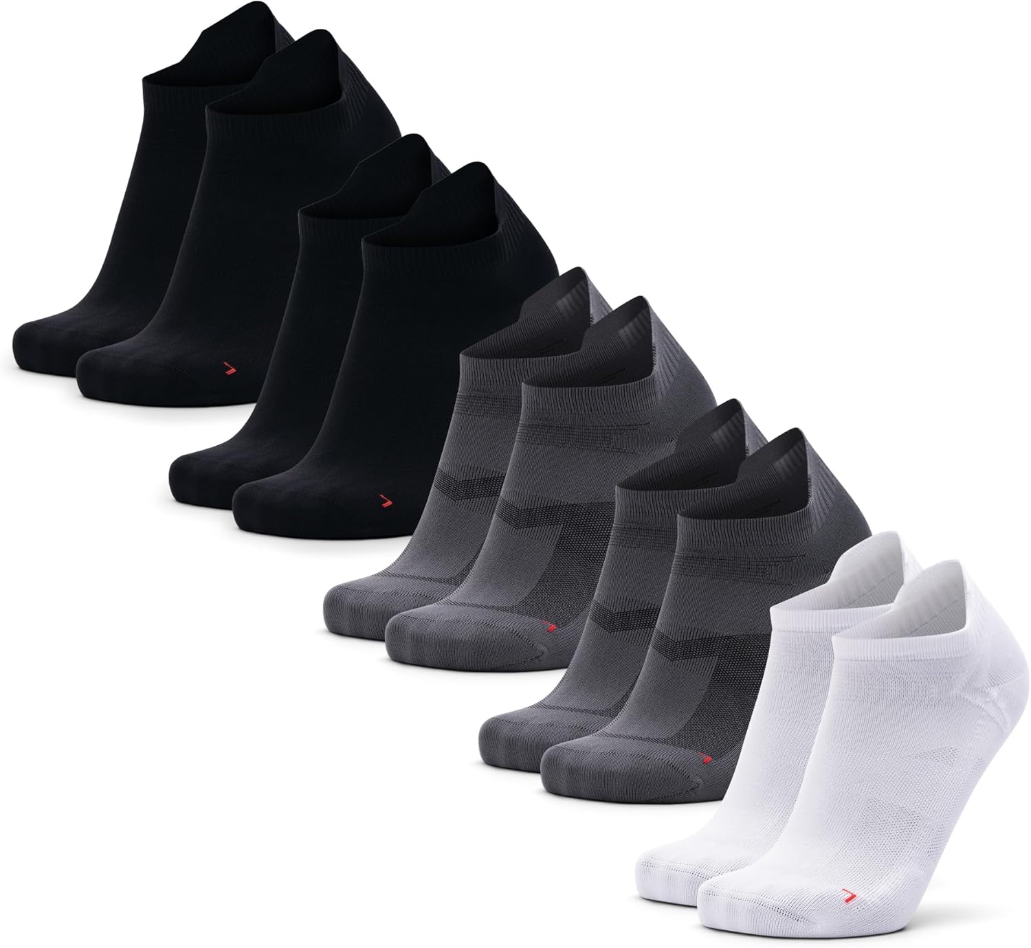 Detalle de DANISH ENDURANCE Calzini corti da corsa e pantofole sportive traspiranti (3 o 5 paia)