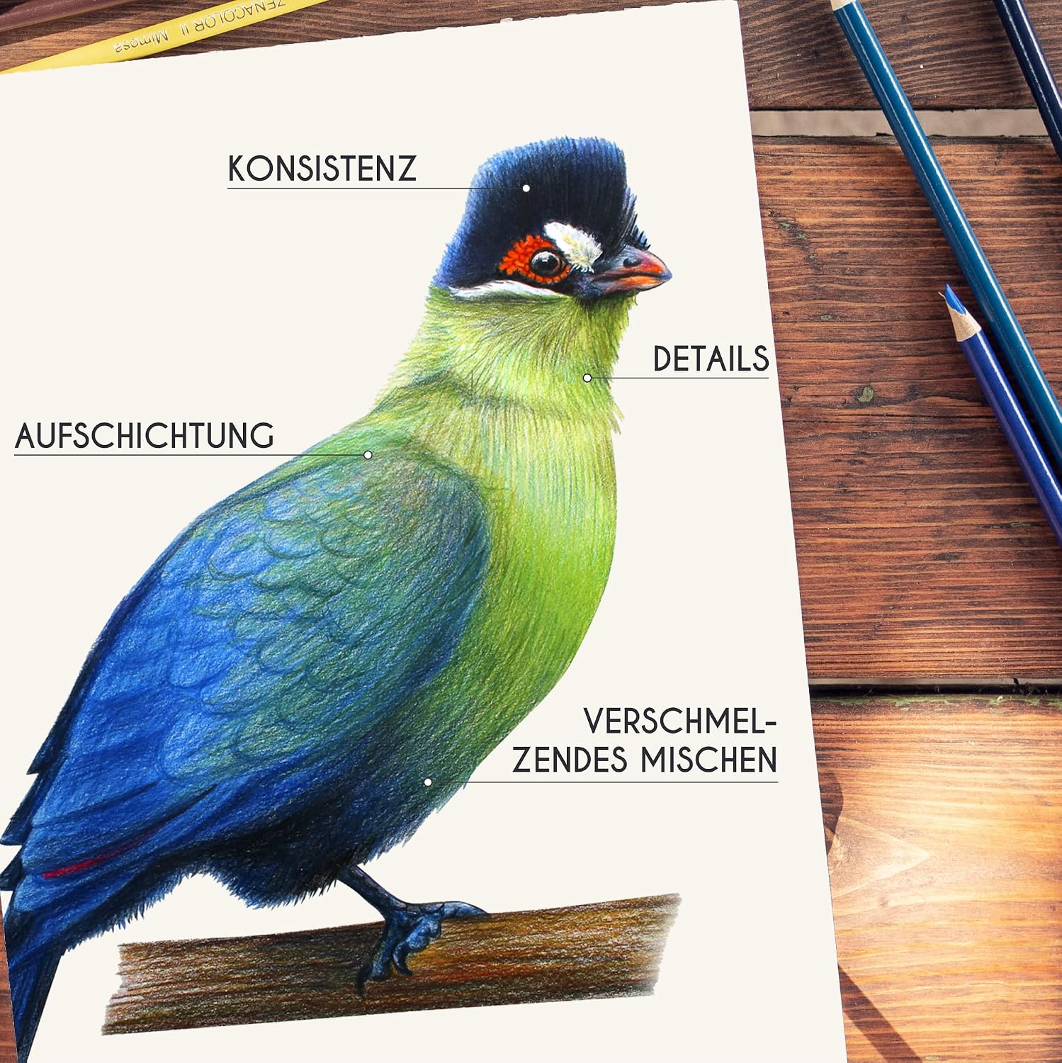 Detalle 2 de Zenacolor 160 Buntstifte Set 🎨
