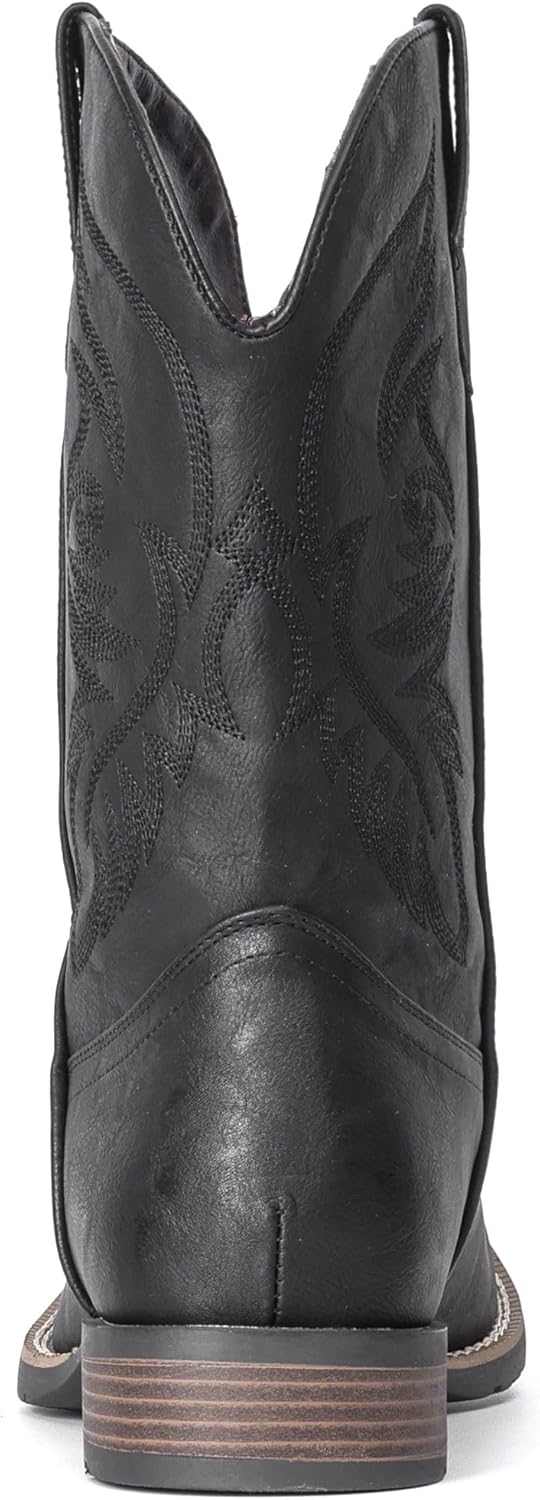 Detalle de IUV Cowboy Boots for Men: Square Toe Western Boot with All-Day Comfort and Slip-Resistant Sole