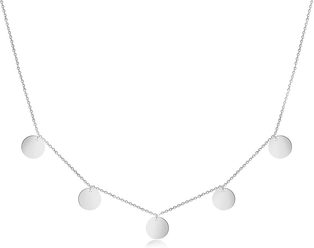 Thumbnail 6 de GD GOOD.designs Collana con piastrine impermeabile boho da donna con 5 ciondoli rotondi