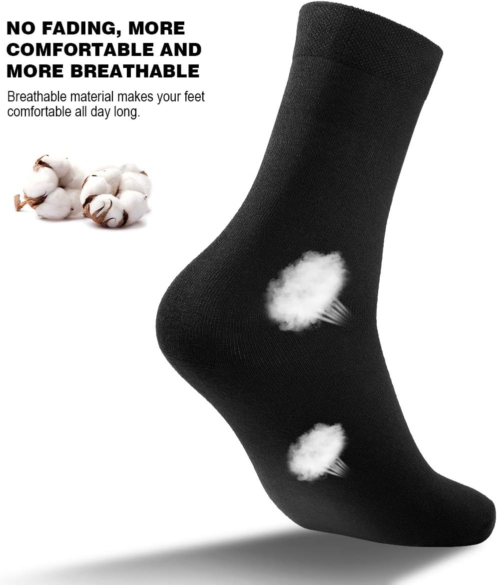 Detalle de EIISSION Sportsocken Unisex (6 Paar) mit Baumwolle, warm & antibakteriell – Größen 35-38, 39-42, 43-46, schwarz