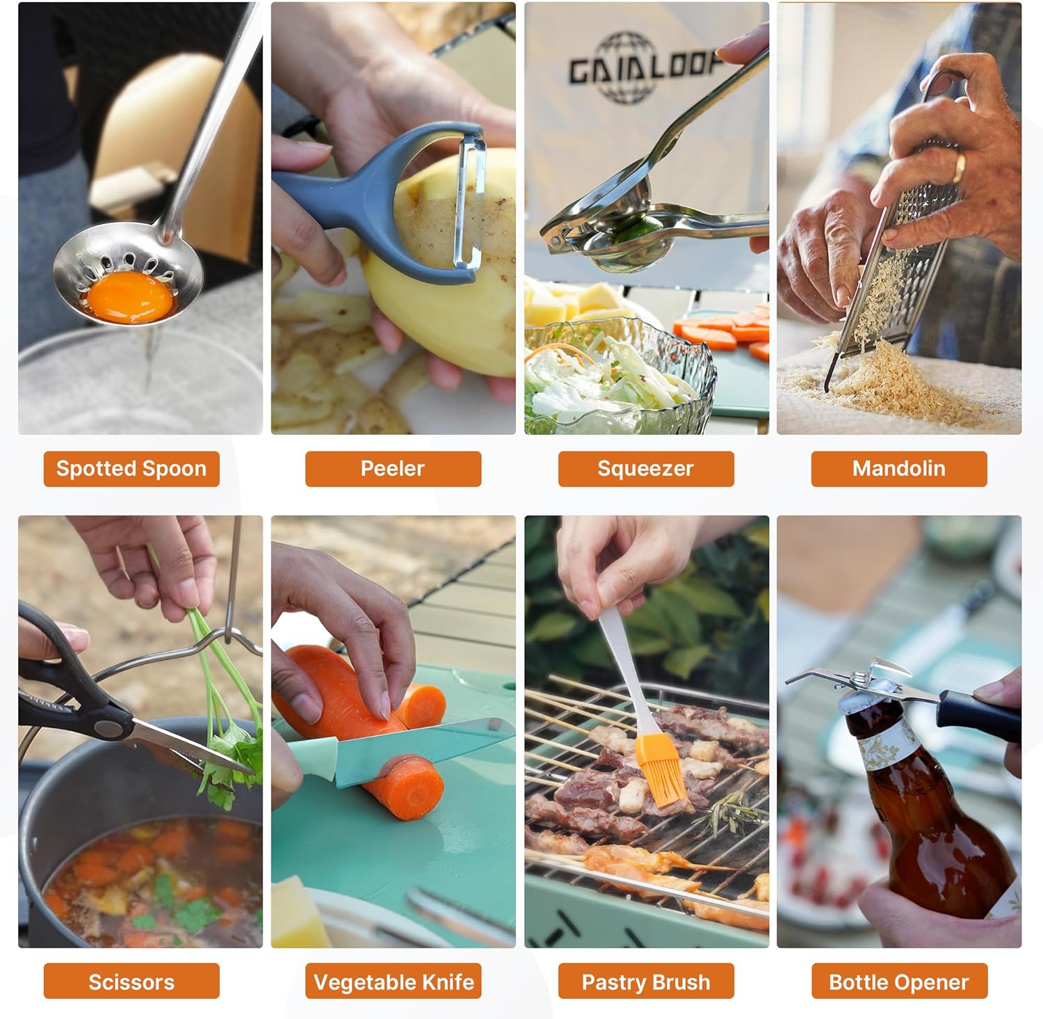 Thumbnail 5 de Gaialoop Portable Camping Cooking Utensils Set with Organizer Bag