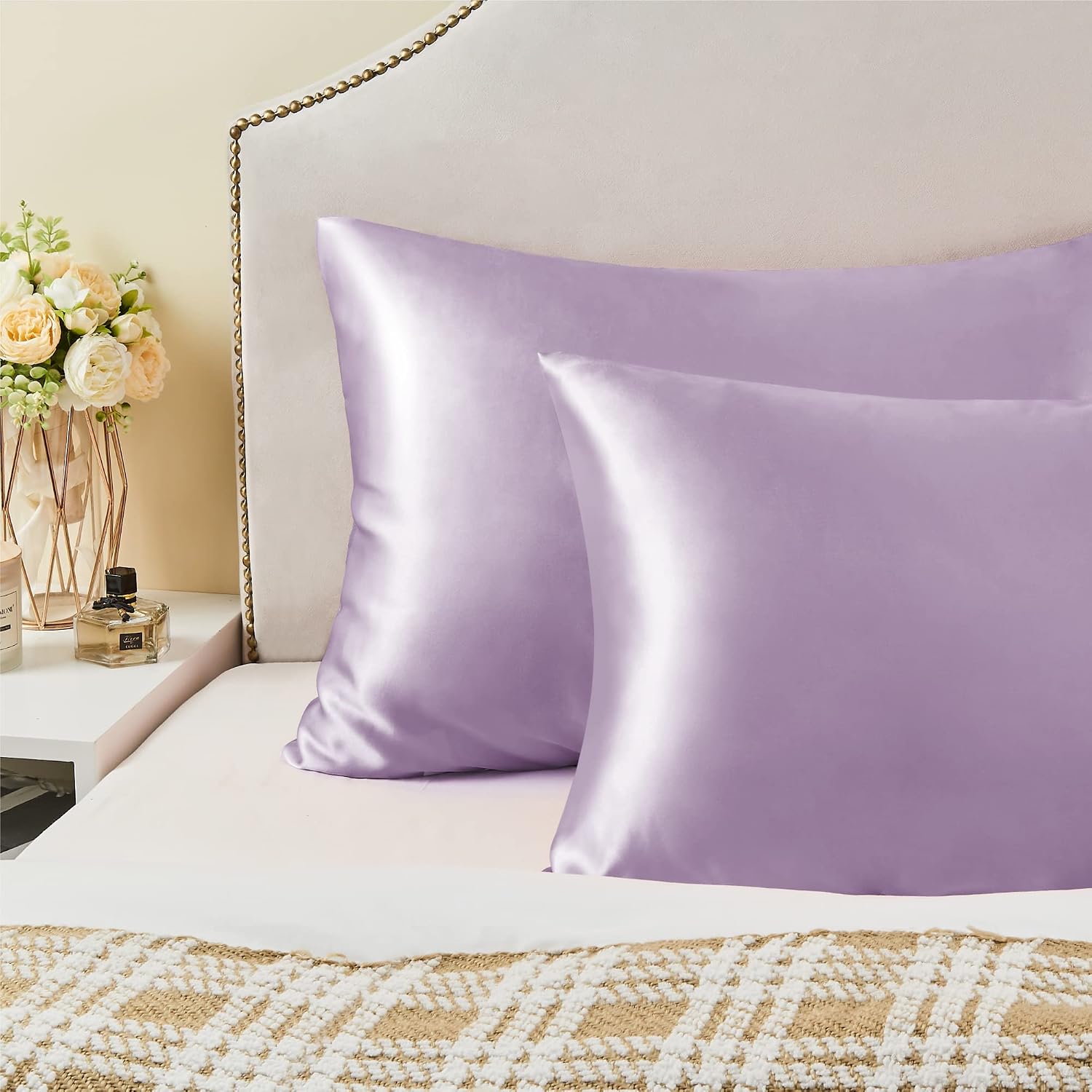 Thumbnail 6 de BEDELITE BEUSA11M029 Satin Pillowcases, Standard 20x26 Inch, Lavender, Set of 2