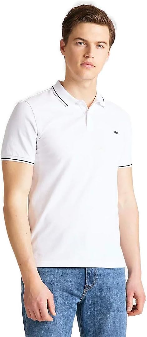 Detalle de Lee Pique Polo – męska koszulka polo z bawełny pique, czarna