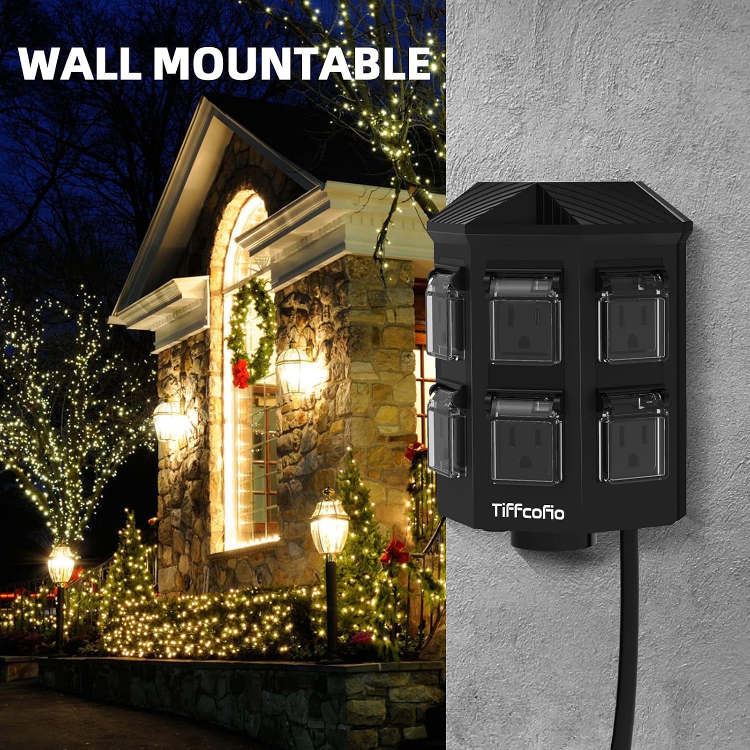 Thumbnail 5 de Tiffcofio Outdoor Weatherproof Power Strip 100 ft