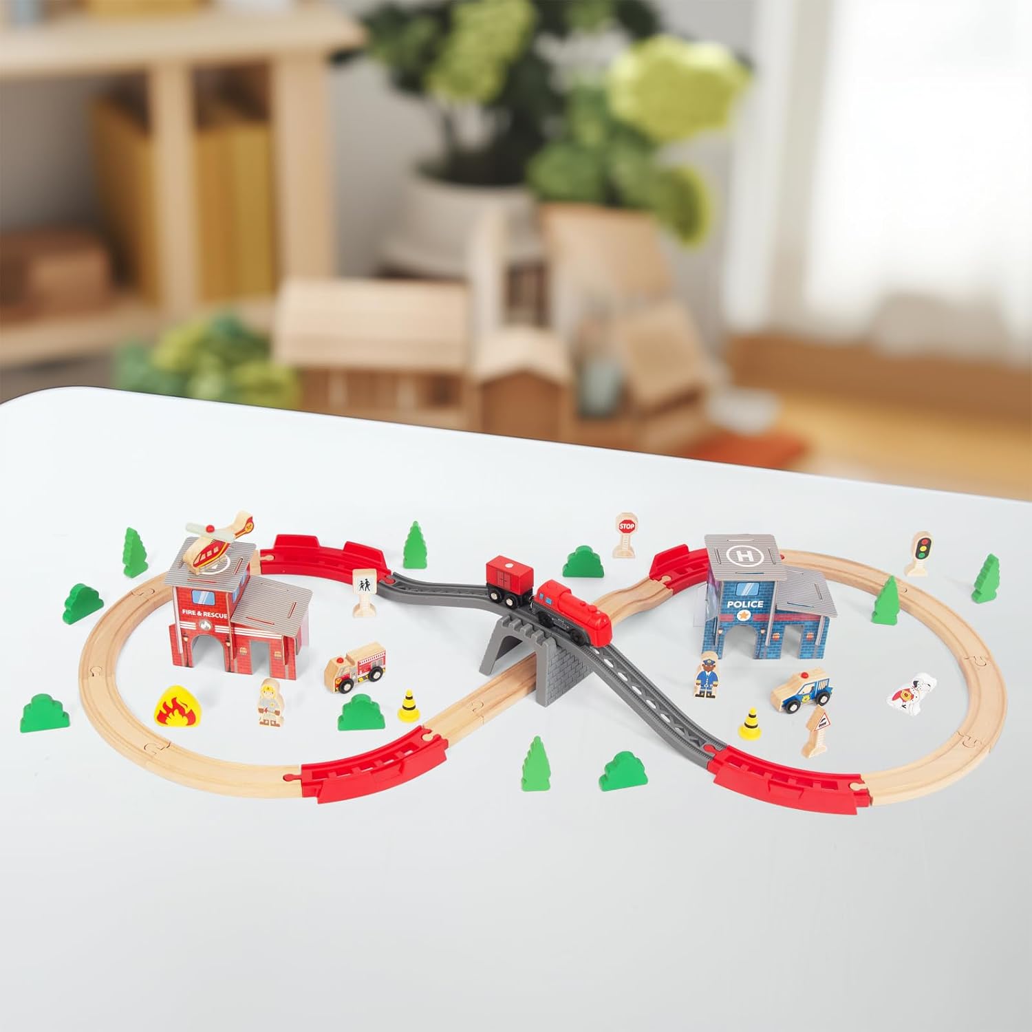 Thumbnail 5 de WoodenEdu 60-Pc Train Set ⚙