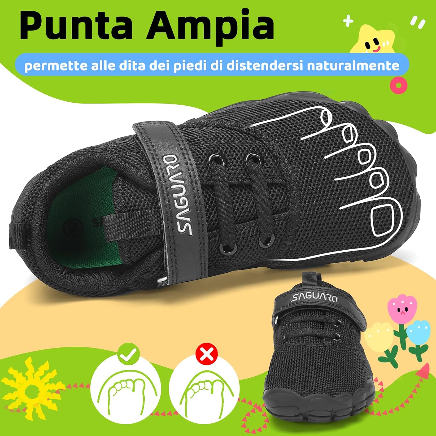 Thumbnail 1 de SAGUARO Bambini Scarpe Barfoot Morbido e Leggero (Taglie 24-36)