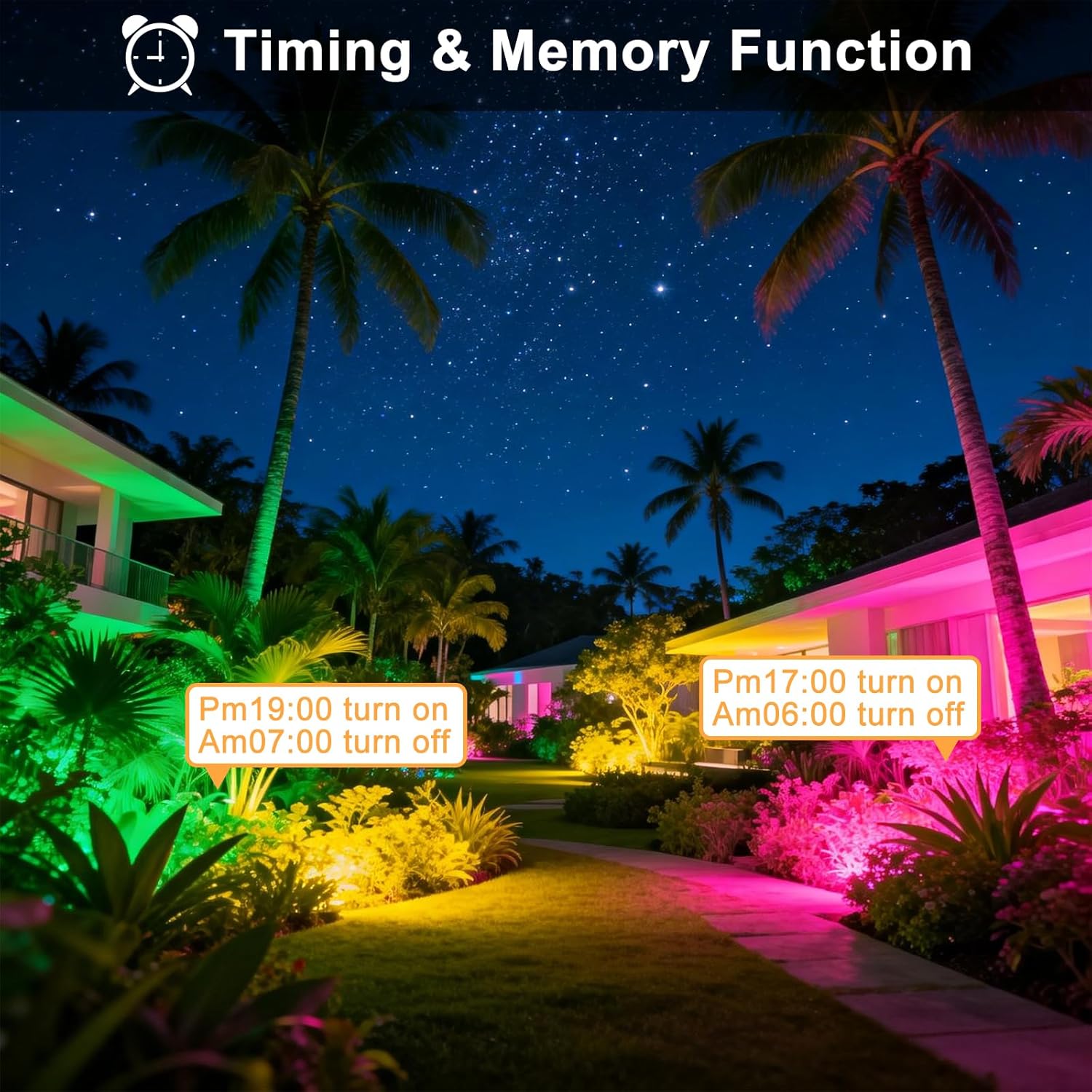 Thumbnail 3 de Flood Lights Outdoor 50W Smart RGB LED Floodlight (4 Pack) with Remote & Bluetooth App Control